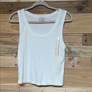 Universal Thread size XL White Cropped Ribbed Soft and Stretchy Tank Top